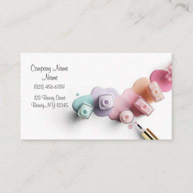 Nail Beauty Salon Business Card (Front)