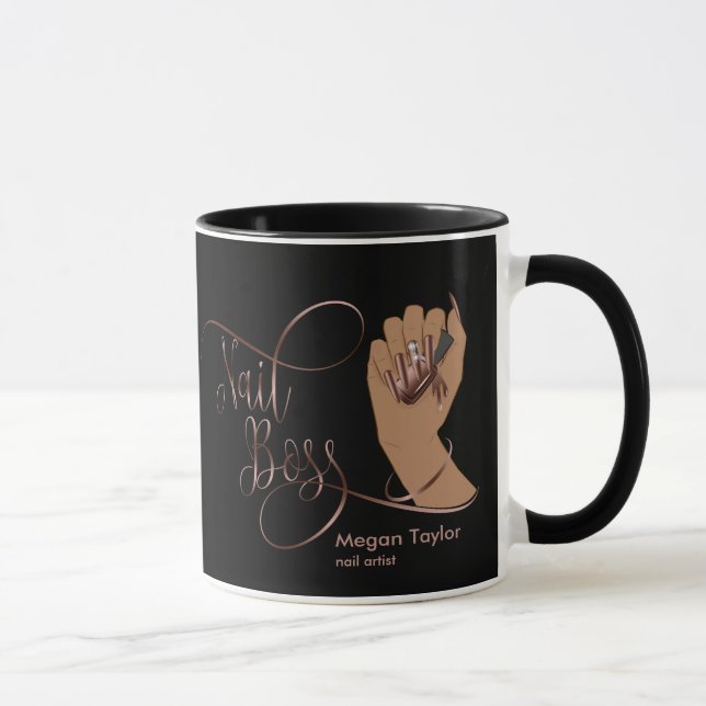 Nail Boss, gift for nail Technician manicure Mug (Right)