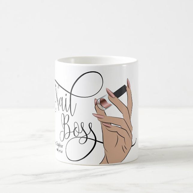 Nail Boss, nail Technician, long nails, manicure C Coffee Mug (Center)