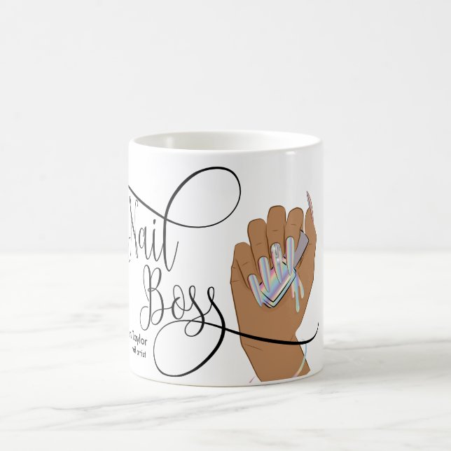 Nail Boss, nail Technician, long nails, manicure Coffee Mug (Center)