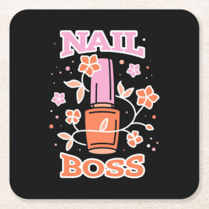 Nail Boss Square Paper Coaster