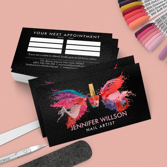 Nail Colours Splash Business Card (Creator Uploaded)