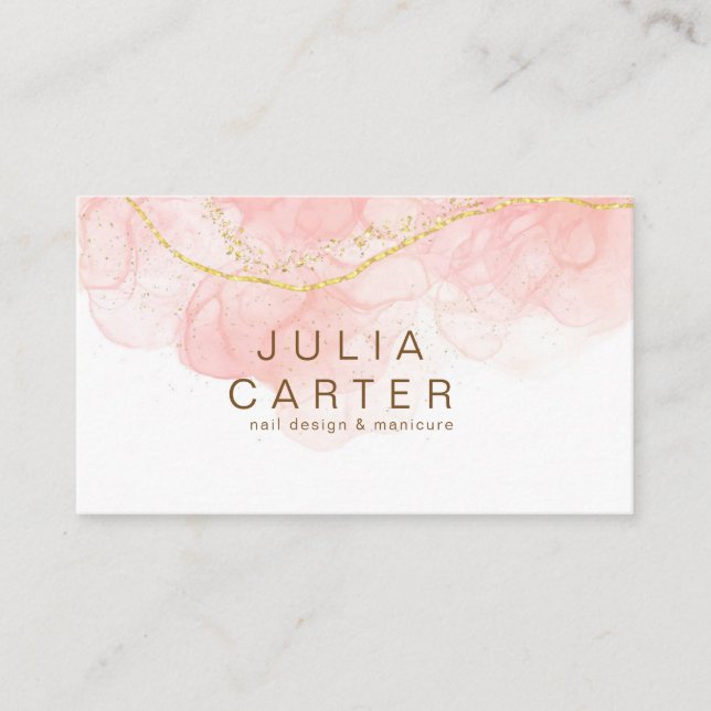 Nail Design & Manicure Beauty Salon Stylist Business Card (Front)