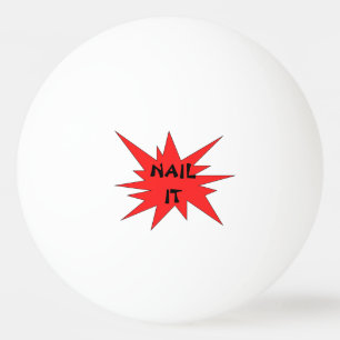 NAIL IT! Funny Black and Red Ping Pong Ball