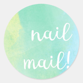 Nail Mail! Sticker - bluey green watercolour