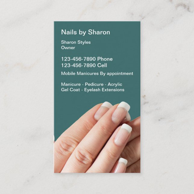Nail Manicure Business Cards (Front)