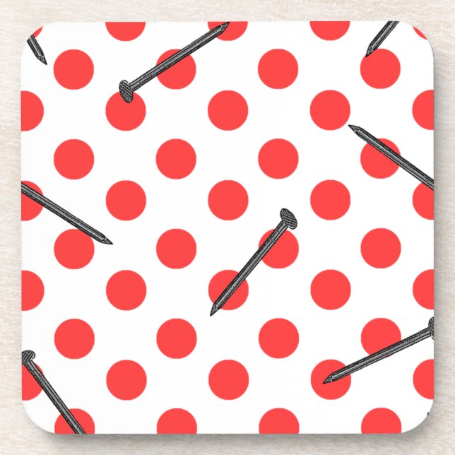nail pattern with dots coaster (Front)
