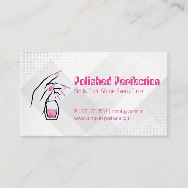 Nail Polish and Manicured Hand Business Card (Front)