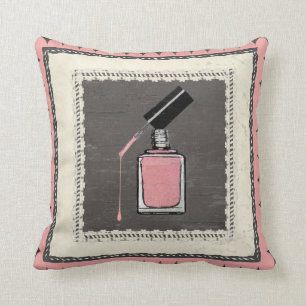 Nail Polish art pillow, Artist Karen J Williams Cushion