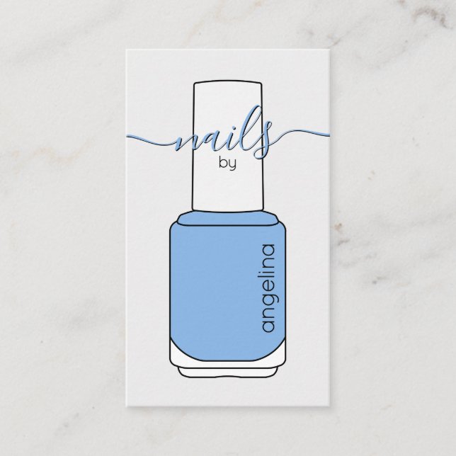Nail Polish Bottle Blue Business Card (Front)