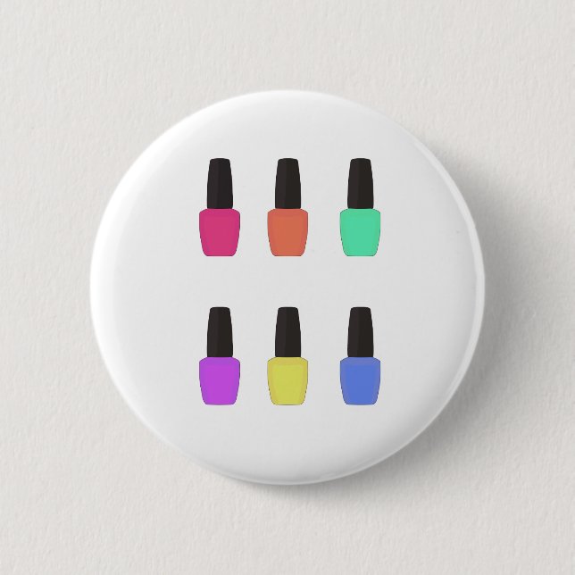 Nail Polish Bottle Pattern 6 Cm Round Badge (Front)