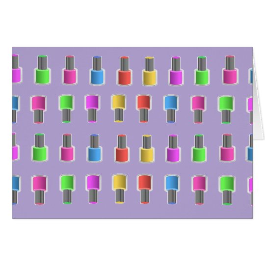 Nail Polish Bottle Pattern Lavender Notecard