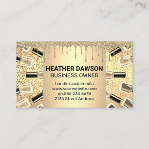 Nail Polish Bottles   Gold Metallic Business Card