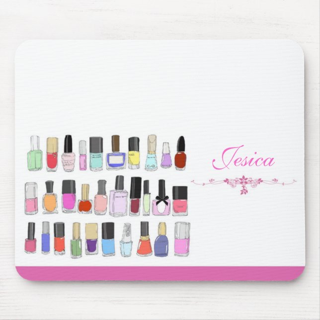 Nail polish bottles mouse pad (Front)