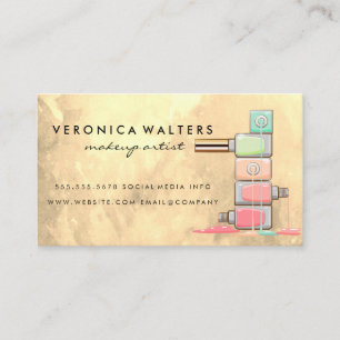 Nail Polish Bottles Stacked Dripping Loyalty Card