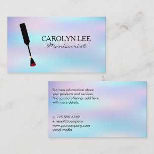 Nail Polish Brush   Pastel Gradient Background Business Card