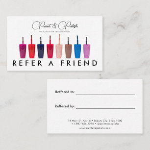 Nail Polish Colour Set Nail Salon Referral Card