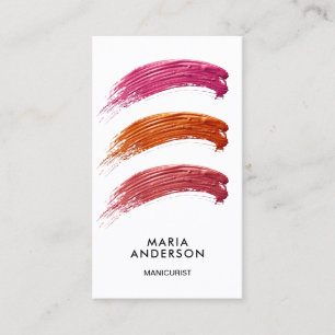 Nail Polish Colour Swatches Manicurist Business Card