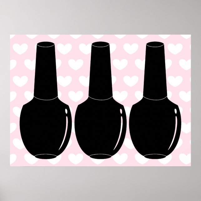 Nail Polish For Life Black Nail Polish Bottles Art Poster (Front)