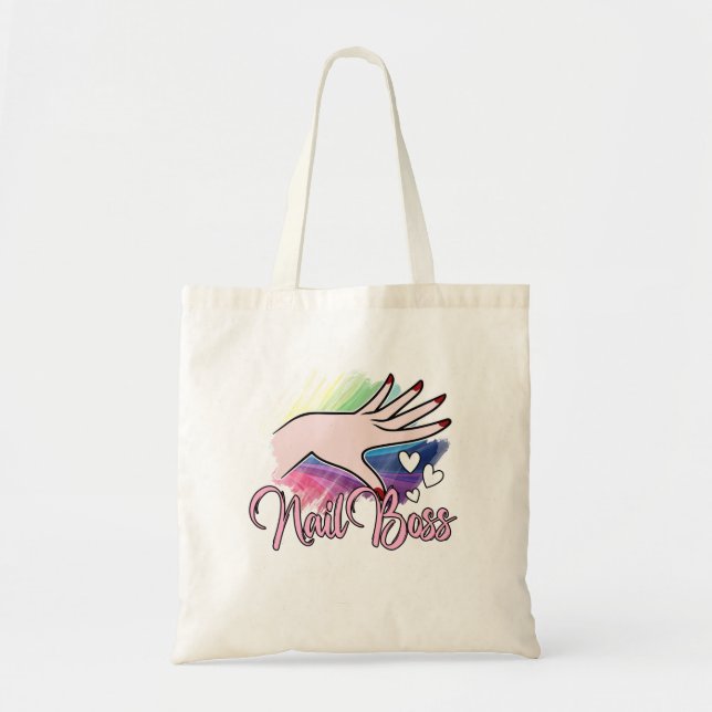 Nail Polish Lover Gift 'Nail Boss' Nail Tech Nail  Tote Bag (Front)