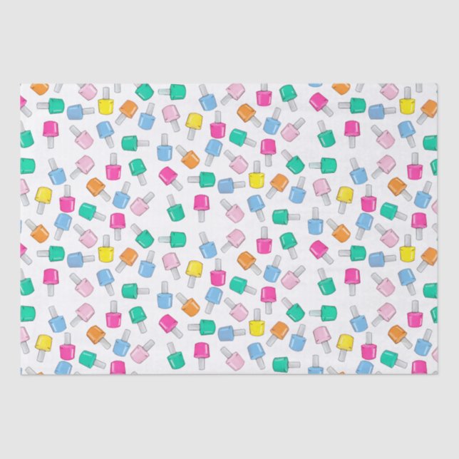 Nail Polish Mani Pedi Cosmetologist Birthday Tissue Paper (Front)