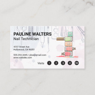 Nail Polish Manicure Tools Loyalty Card