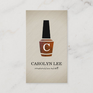 Nail Polish Monogram Business Card