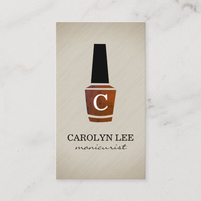 Nail Polish Monogram Business Card (Front)