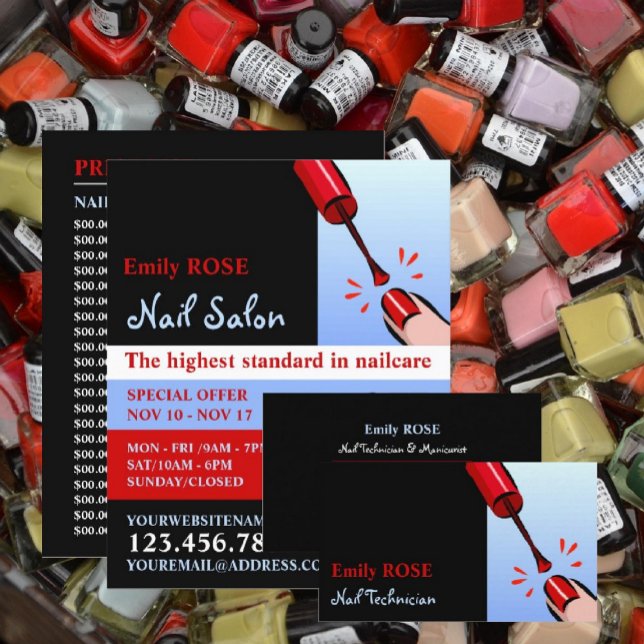 Nail Polish, Nail Technician Business Card (Creator Uploaded)