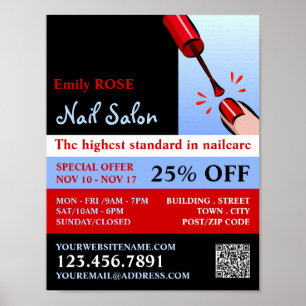 Nail Polish, Nail Technician, Nail Salon Advert Poster