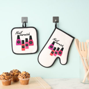 Nail Polish Oven Mitt & Pot Holder Set