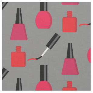 Nail Polish Salon Stylist Red Grey Fabric