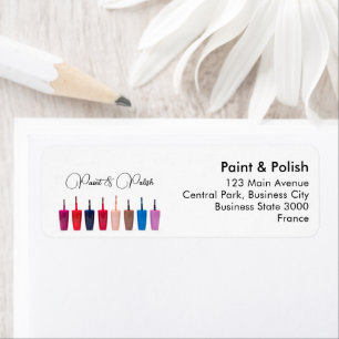 Nail Polish Set Nail Salon Return Address Label