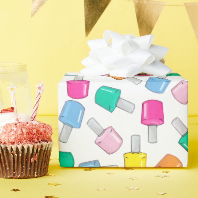 Nail Polish Spa Party Manicure Beauty Birthday Wrapping Paper (Birthday Party)