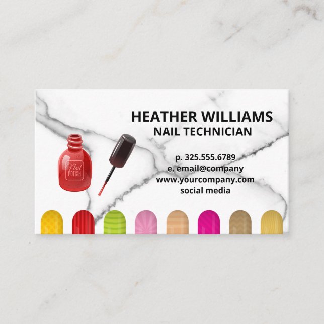 Nail Polish Splash Bottle | Colour Manicured Nails Business Card (Front)