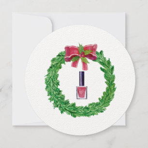 Nail polish wreath Salon/Spa customizable Thank You Card