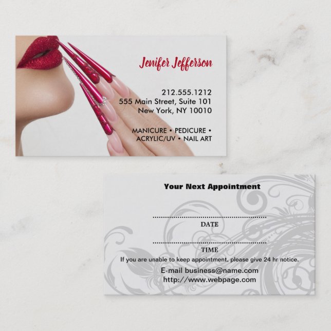 Nail  Salon  Appointment Business Card (Front/Back)