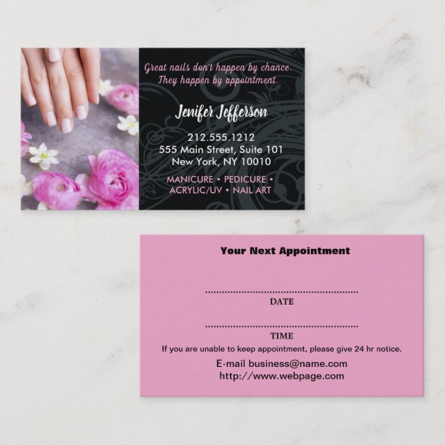 Nail  Salon  Appointment Business Card (Front/Back)