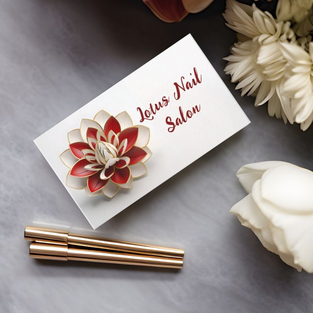 Nail Salon, Beauty Clinic  Business Card (Business card for nail salon displayed on table)