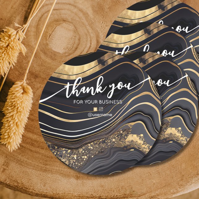 Nail Salon Business Branding Thank you Card Classic Round Sticker (Creator Uploaded)