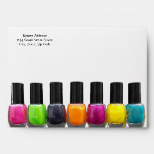 Nail Salon Business, Bright Polish Bottles Envelope