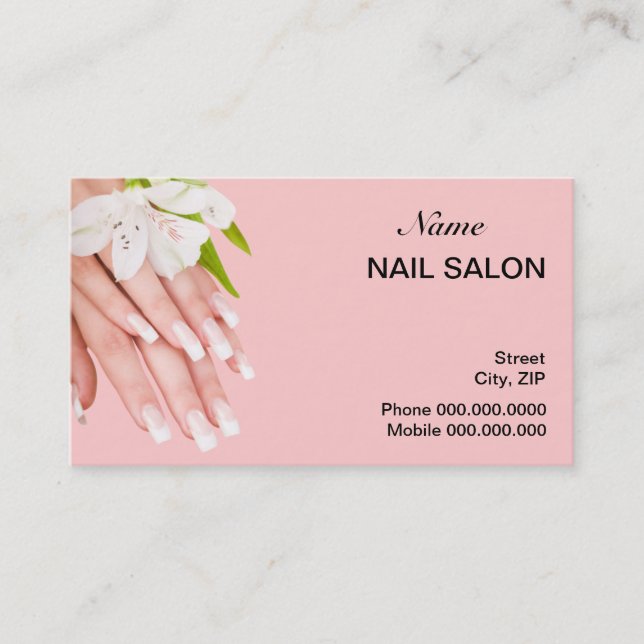 Nail Salon Business Card - choose your colour (Front)