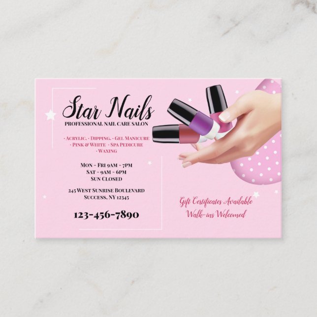 Nail Salon Business Cards (Front)