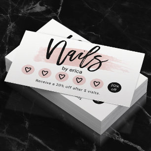 Nail Salon Cute Blush Pink Manicurist Loyalty Card