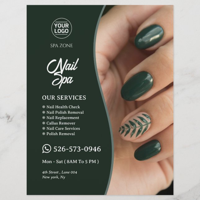 Nail Salon Editable Flyer (Front)
