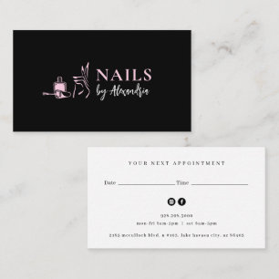Nail Salon Logo Appointment Business Card