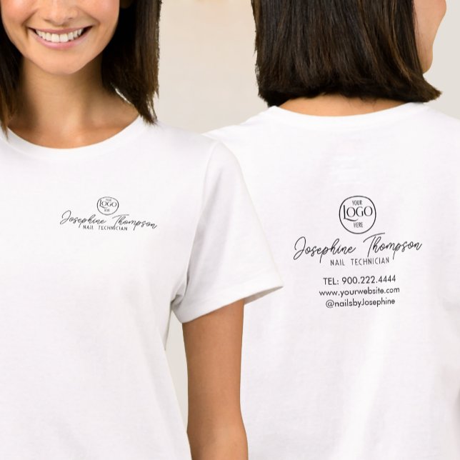 Nail Salon Logo Black Modern Script T-Shirt (Nail Salon Logo Black Modern Script T-Shirt)