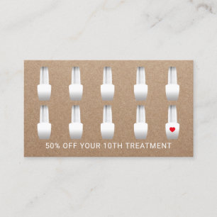 Nail Salon Makeup Artist Manicurist Rustic Kraft Loyalty Card