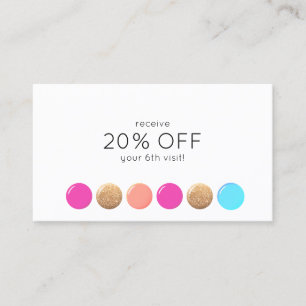 Nail Salon Manicurist Customer Loyalty 6 Punch Card