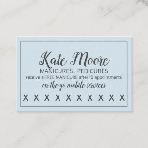 Nail Salon Manicurist Customer Loyalty Punch Card